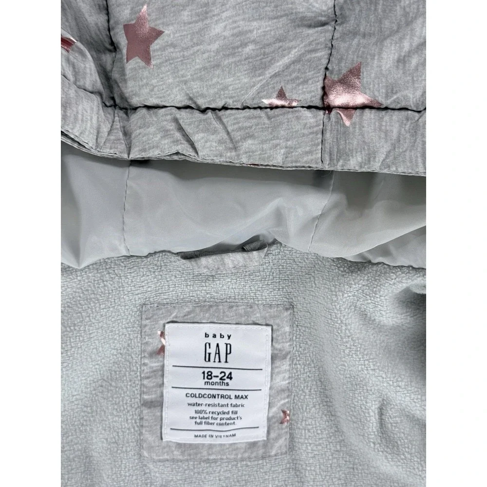 Baby GAP Girls ColdControl Max Hood Insulated Water Resistant Star Puffer 18-24M